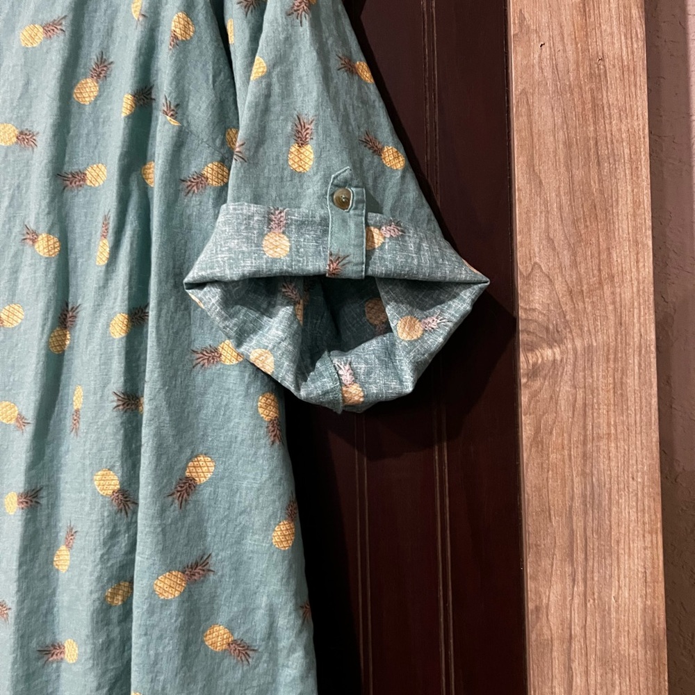 Catherines Green Shirt with Pineapple Print - Picture 7 of 9